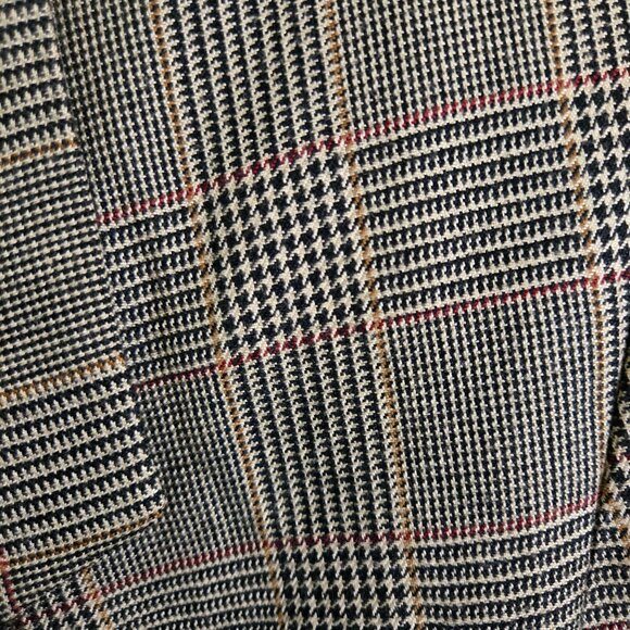 Rafaella Vintage Wool Blend Brown Plaid Blazer Dark Academia Size 10 - Picture 4 of 7